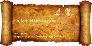 Lajos Nikoletta névjegykártya