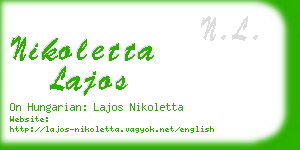 nikoletta lajos business card